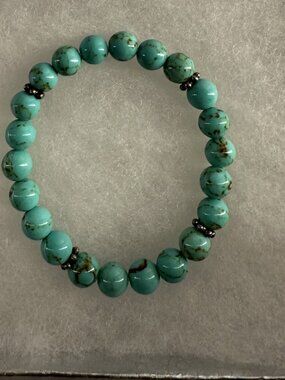 Handmade Turquoise Beaded Stretch Bracelet